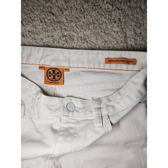 Tory Burch Alexa Cropped Skinny White Jeans Women’s Size 28 Denim Pants - Picture 2 of 5